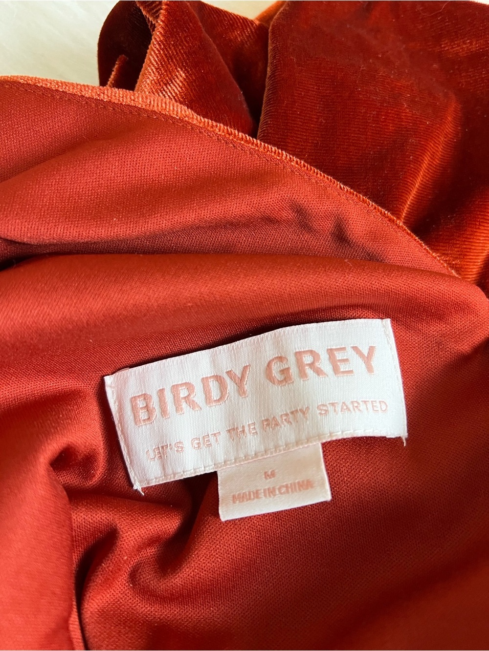 New birdie grey Hannah velvet burnt orange Elegant Velvet Maxi Dress medium - Picture 5 of 11